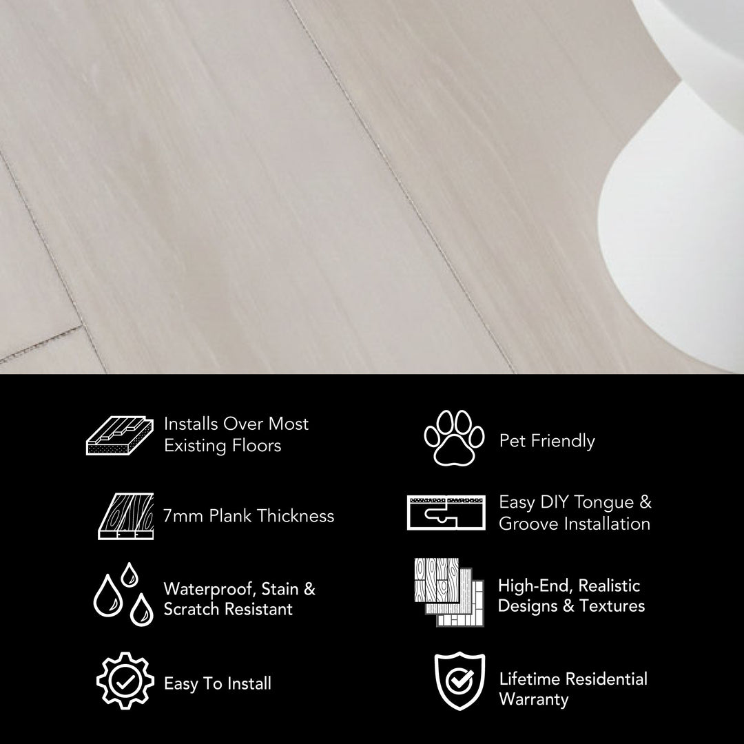 Allure Pound Cake Pecan Rigid Core 22 Mil Luxury Vinyl Plank Flooring