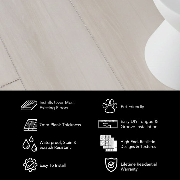 Allure Pound Cake Pecan Rigid Core 22 Mil Luxury Vinyl Plank Flooring