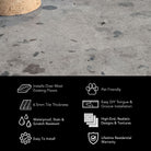Allure Galaway Grey Terrazzo flooring infographic with features and benefits