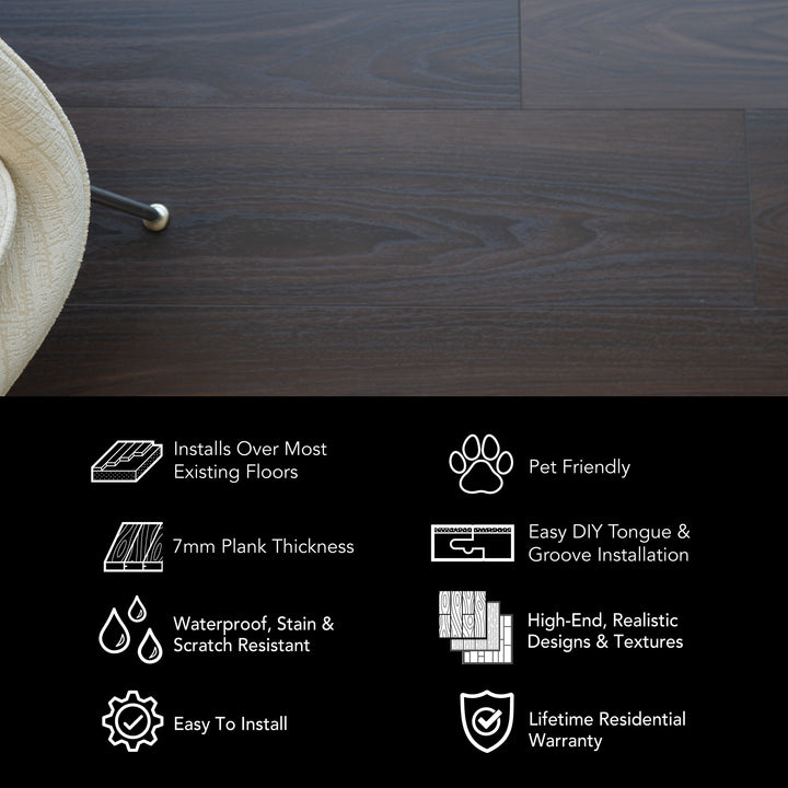 Allure Velvet Mocha Walnut 22mil XL Wide Plank Luxury Vinyl Flooring