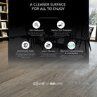 Infographic detailing the certifications and key wellness features of Allure Burnt Butter Walnut ISOCORE vinyl flooring