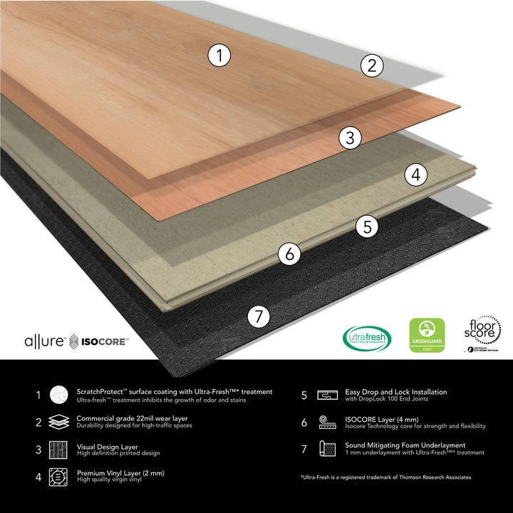 Allure Chess Pie Hickory Rigid Core 22 Mil Luxury Vinyl Plank Flooring