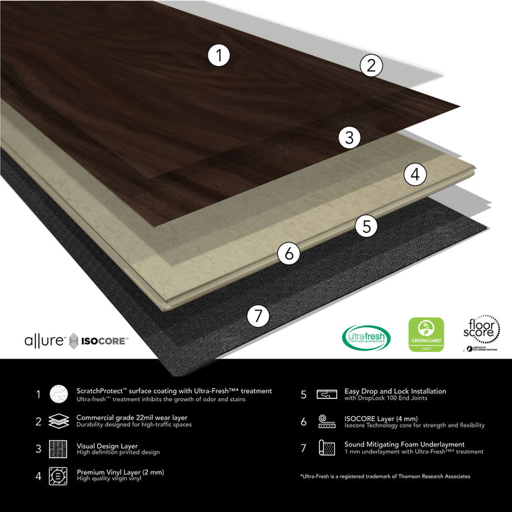 Allure Velvet Mocha Walnut 22mil XL Wide Plank Luxury Vinyl Flooring