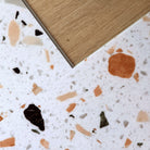 Allure Ultima Sweet Peach Terrazzo vinyl tiles with locking edge