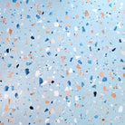 Allure Blue Agave terrazzo LVT flooring installed and viewed from above