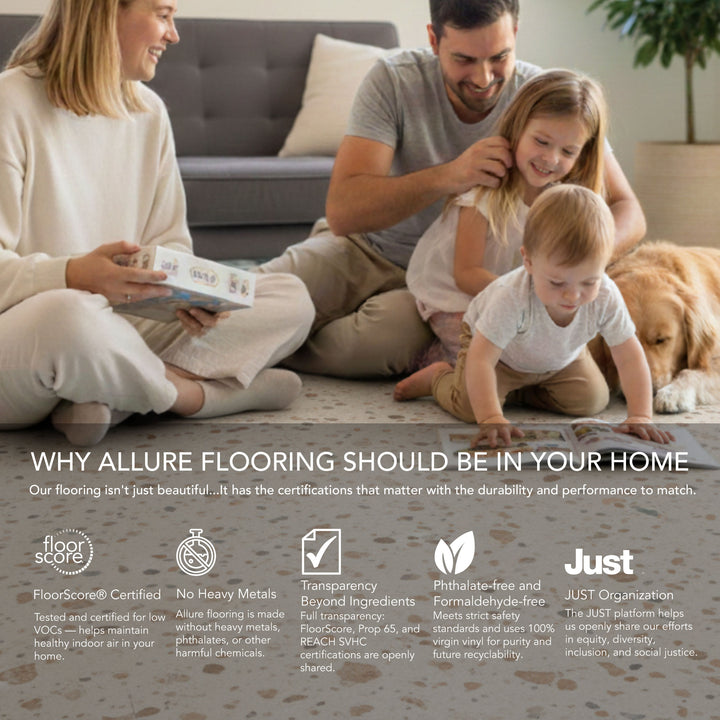 Allure Casava Concrete Terrazzo Look 22mil Rigid Core Luxury Vinyl Tile Flooring