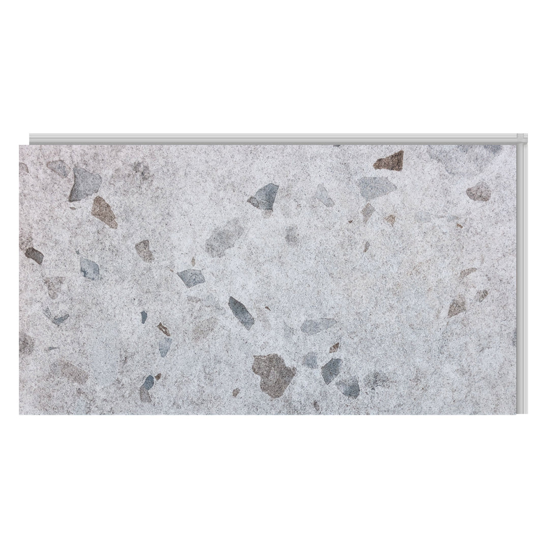 Allure Galaway Grey Concrete Look Terrazzo vinyl Tile Sample on white background