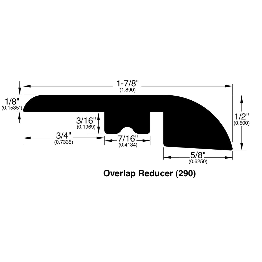 Allure Dutch Crumb Oak Overlap Reducer profile and dimensions