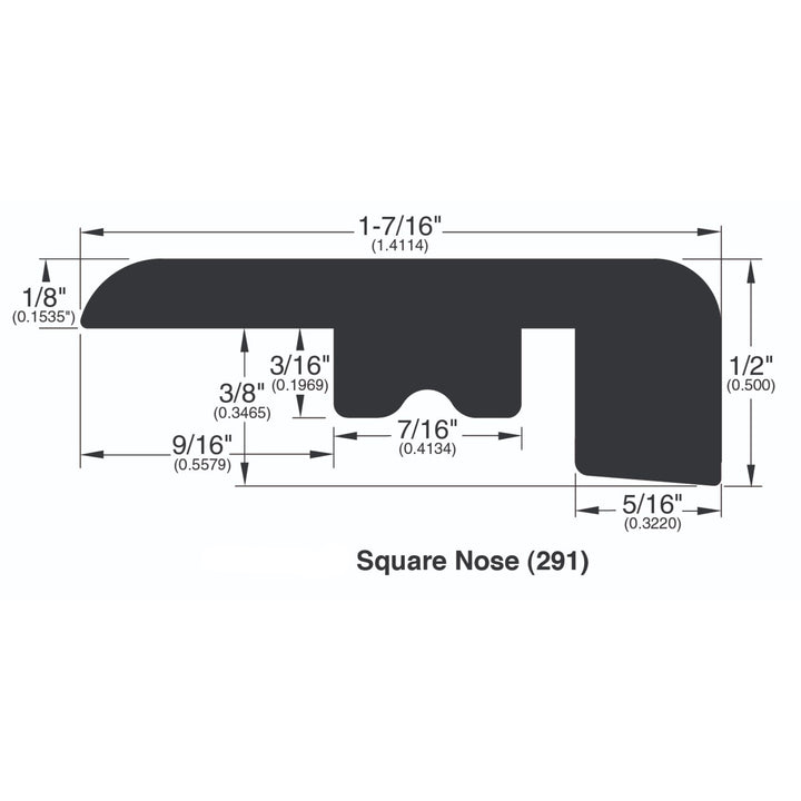 Allure Butterscotch Birch Square Nose profile and dimensions
