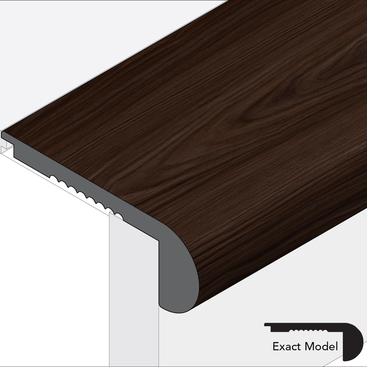 Allure Velvet Mocha Walnut Flush Rounded Stair Nose