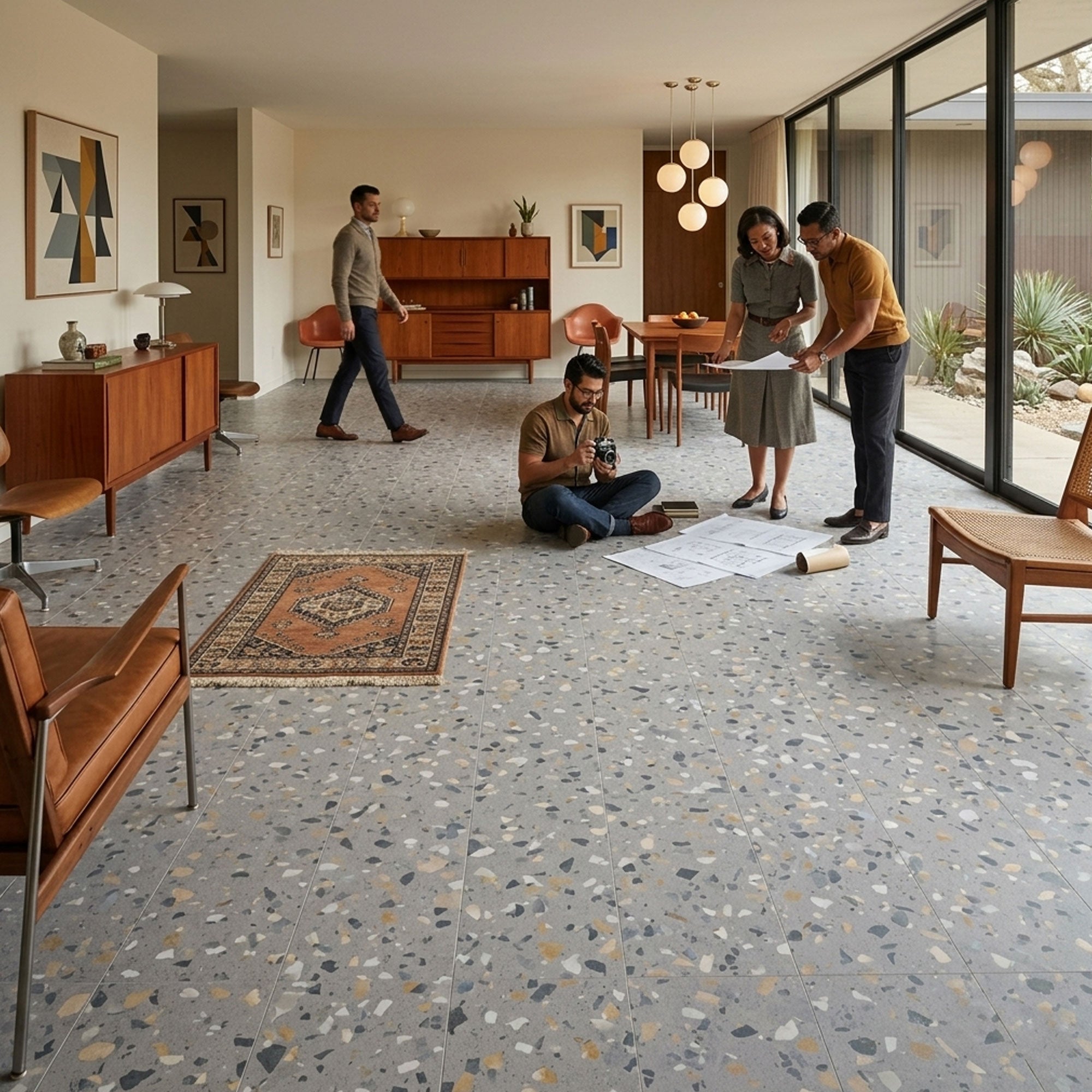Terrazzo Vinyl Flooring Tile | Ultima Peach Pebble by Allure