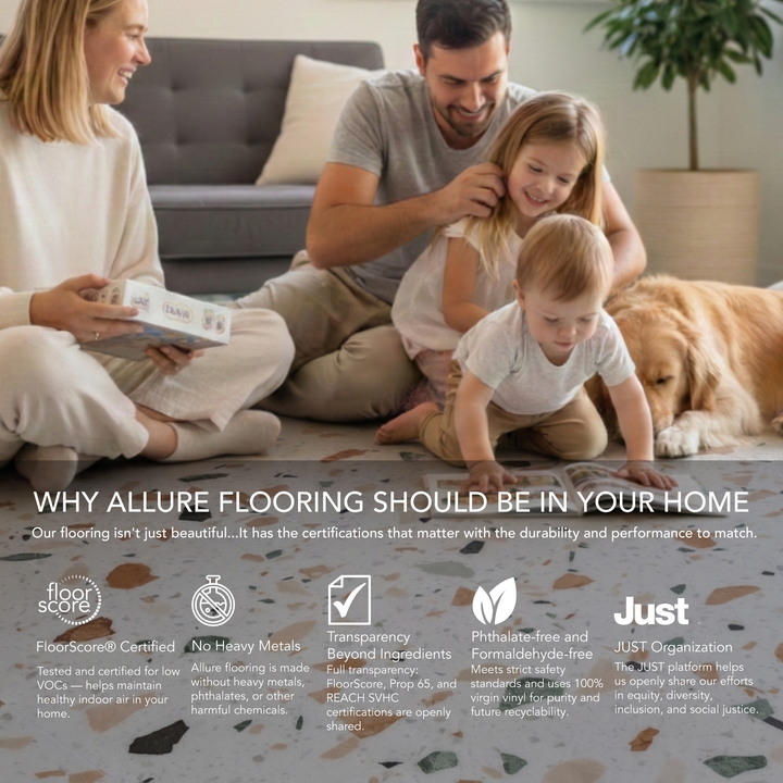 Allure Ultima Sweet Peach Terrazzo Click Lock 22mil Luxury Vinyl Tile Flooring