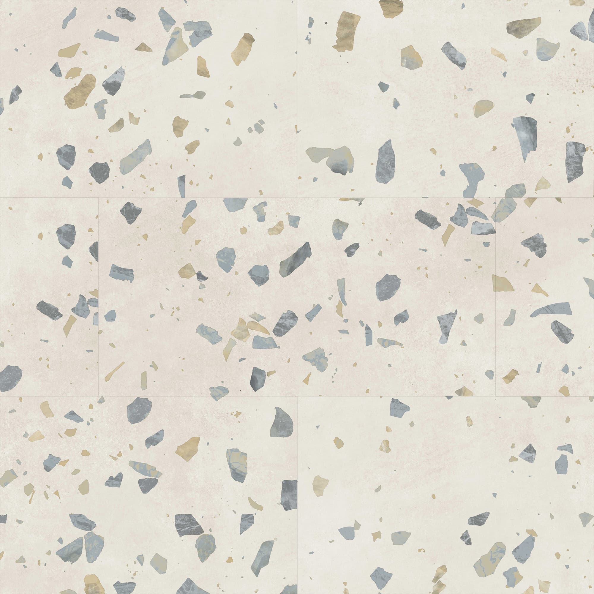 Allure ultima parfait terrazzo flooring with multicolored chips on a light background