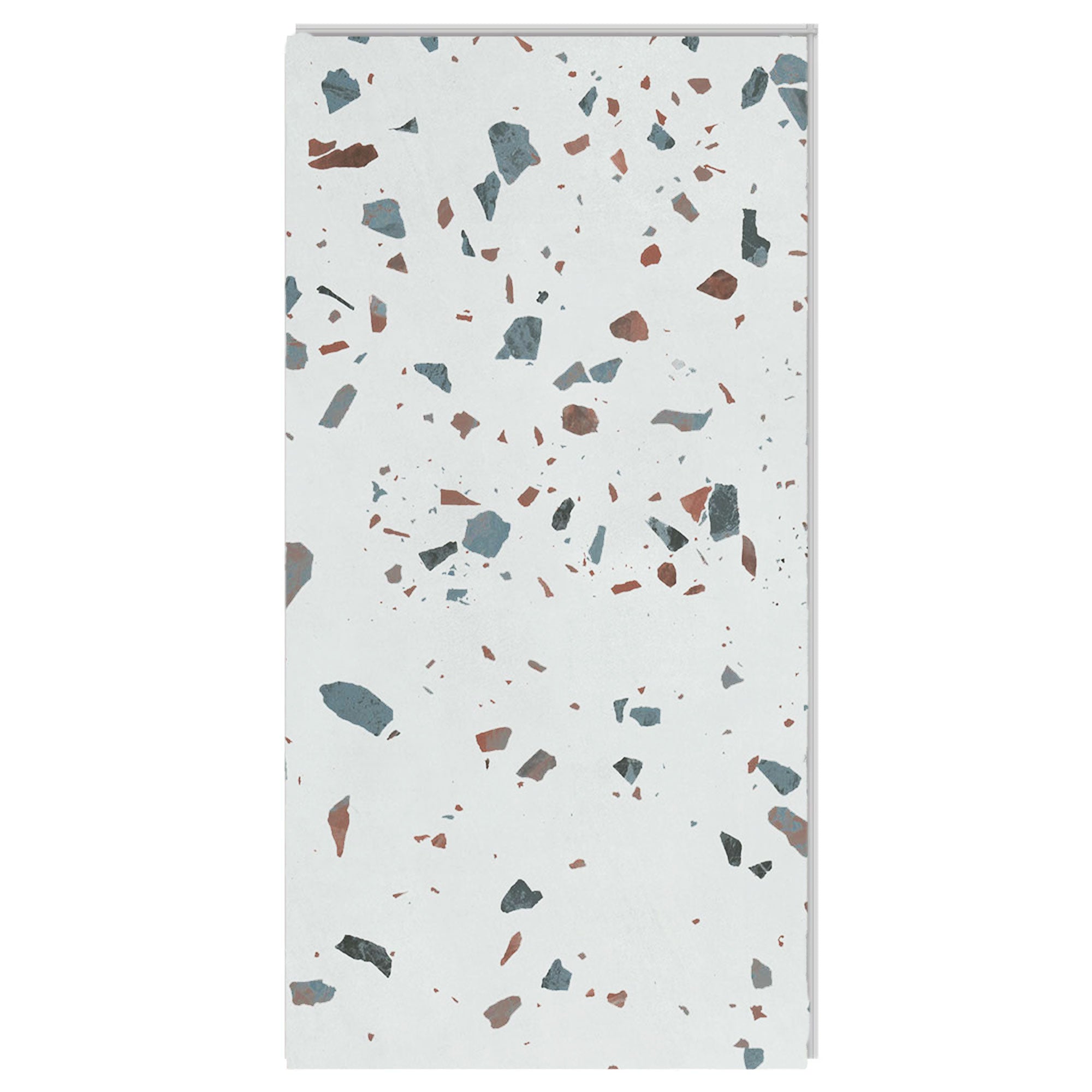 A single tile of 12mil Earl Grey Terrazzo Vinyl Tile by Allure