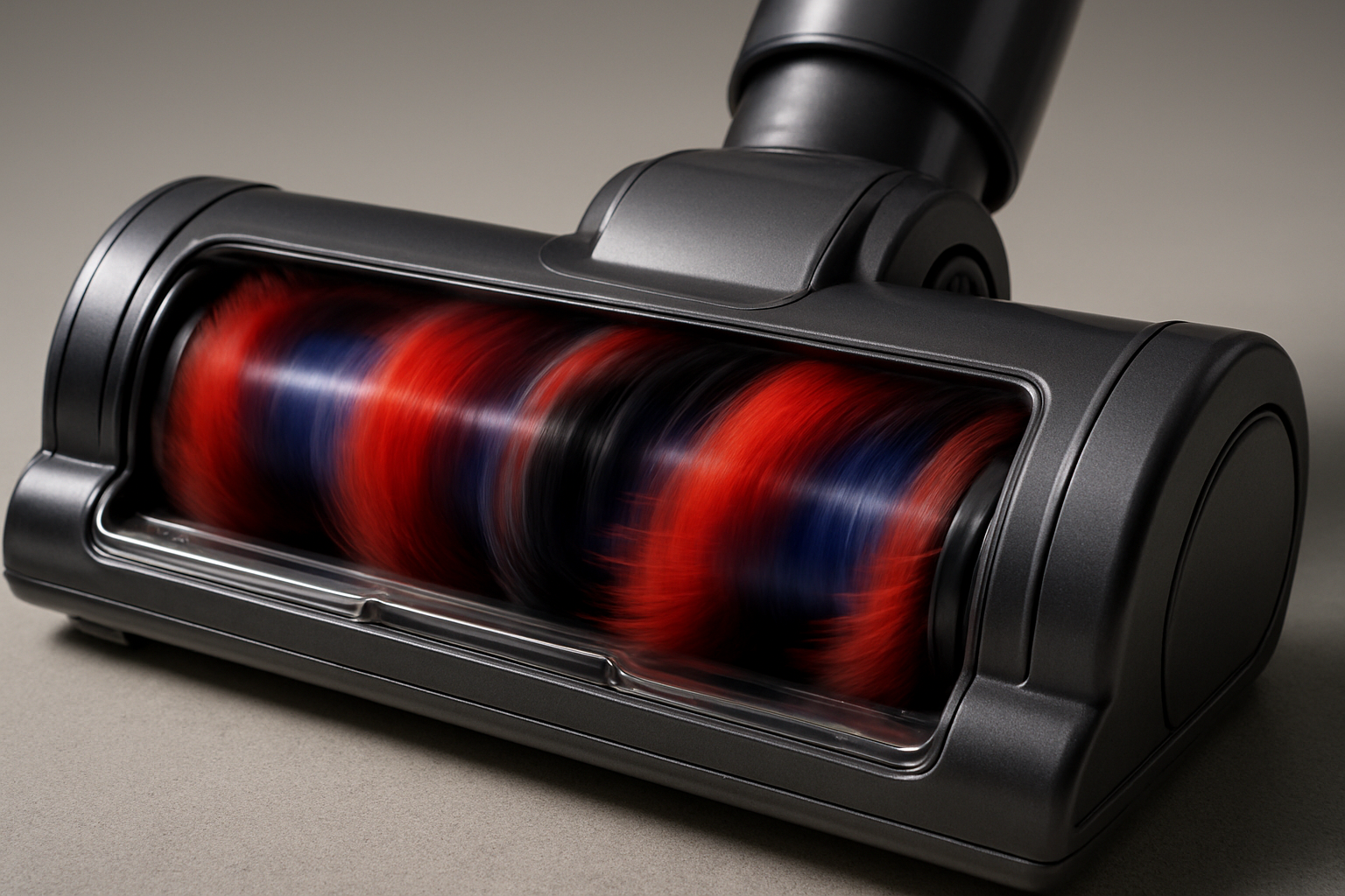 a close up of the rotating head of a vacuum